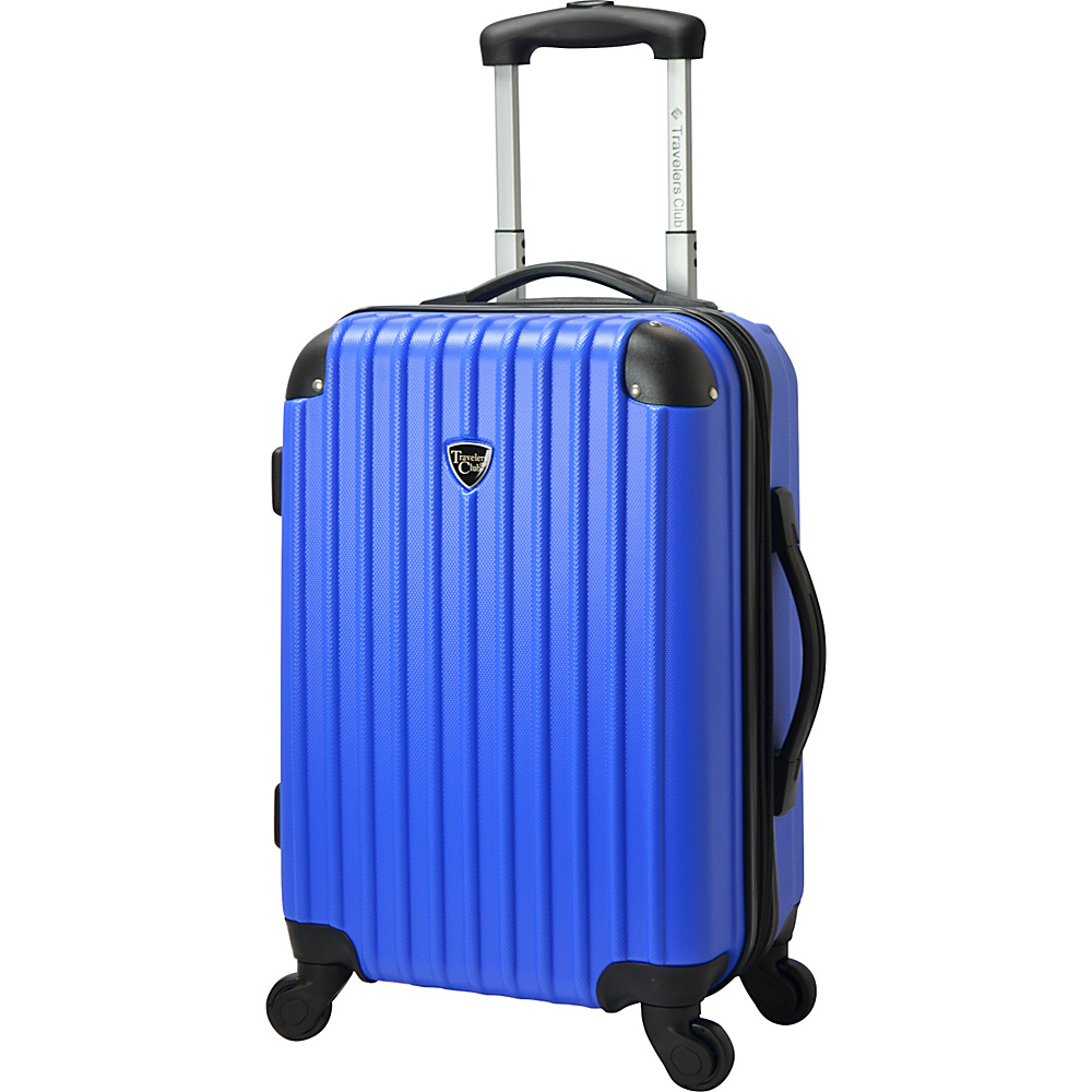Travelers Club Luggage Madison 20 Hardside Expandable Carry On Spinner Blue Travelers Club Luggage Hardside Carry On