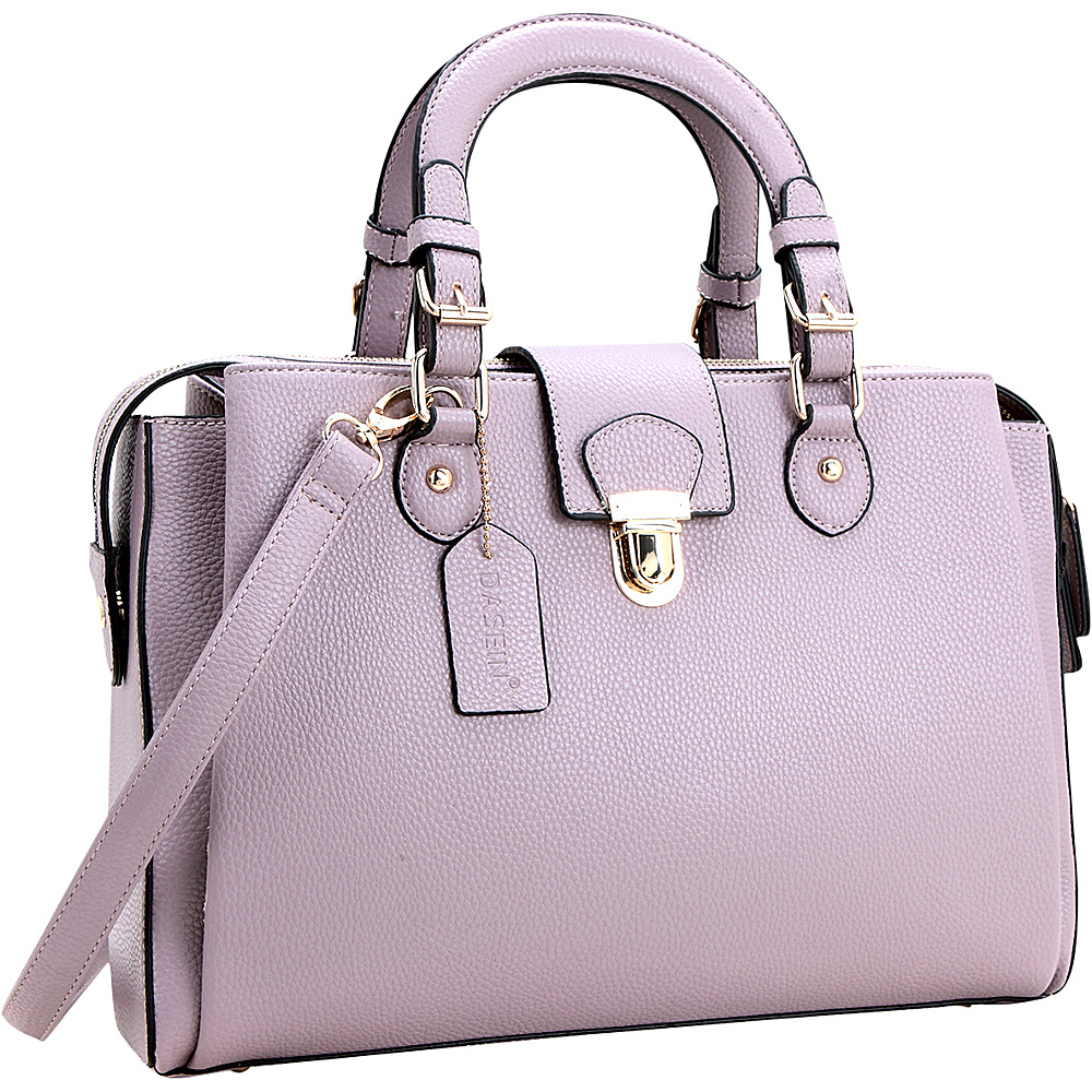 Dasein Satchel with Front Snap Lock Accent Purple Dasein Manmade Handbags