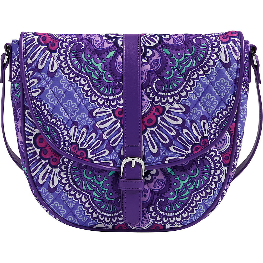 Vera Bradley Slim Saddle Bag Lilac Tapestry Vera Bradley Fabric Handbags