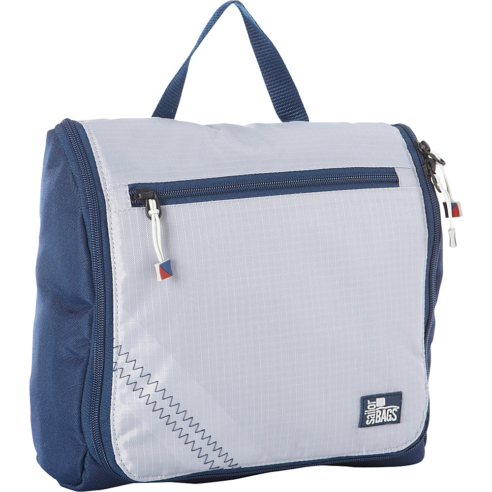 SailorBags Silver Spinnaker Sundry Bag Silver with Blue Trim SailorBags Toiletry Kits