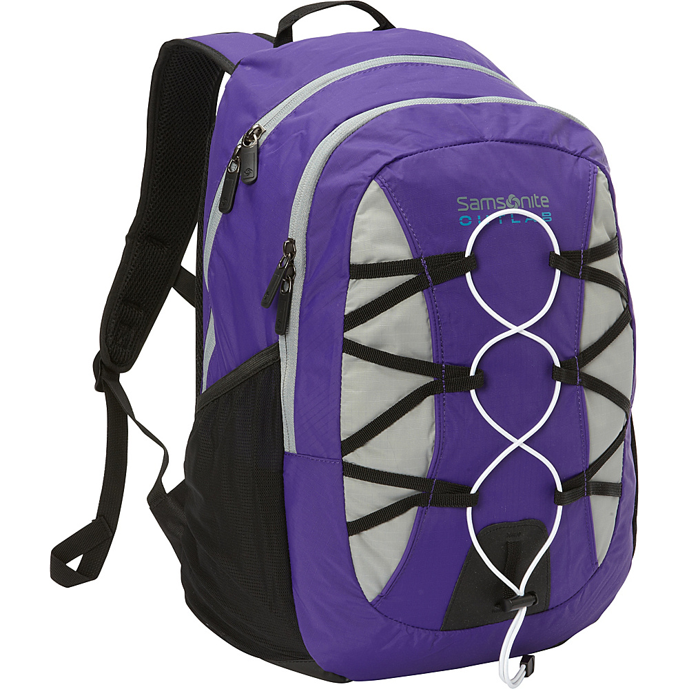 Samsonite Outlab Crossfire Backpack Purple Grey Samsonite School Day Hiking Backpacks