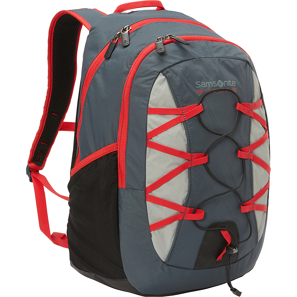 Samsonite Outlab Crossfire Backpack Grey Red Samsonite School Day Hiking Backpacks