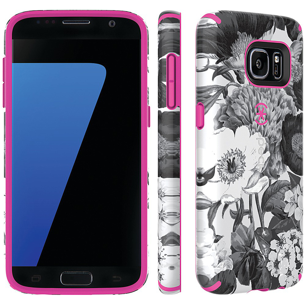 Speck Samsung Galaxy S 7 Candyshell Inked Case Vintage Bouquet Brey Shocking Pink Speck Personal Electronic Cases