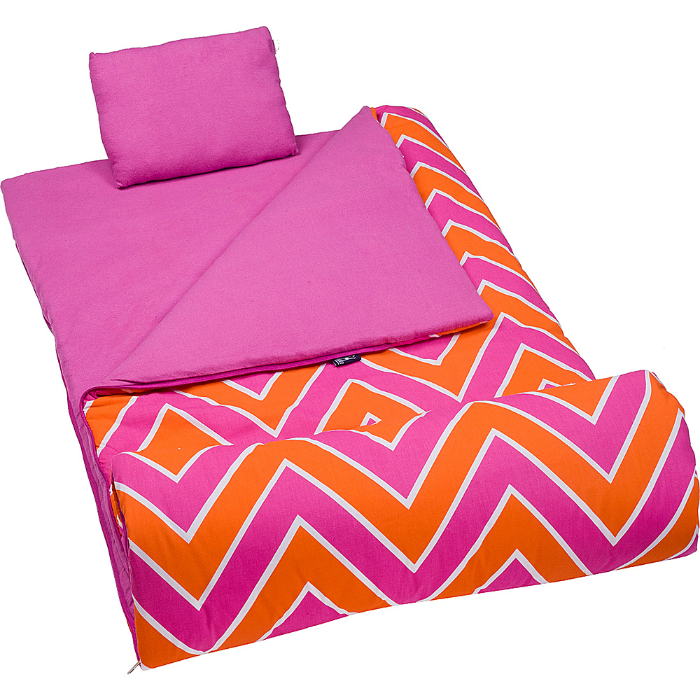 Wildkin Original Sleeping Bag Zigzag Pink Wildkin Travel Pillows Blankets