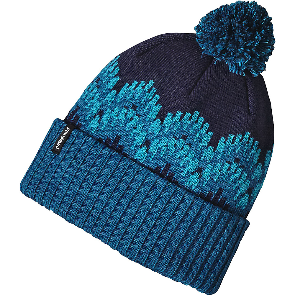 Patagonia Powder Town Beanie Timber Stripe Deep Sea Blue Patagonia Hats Gloves Scarves