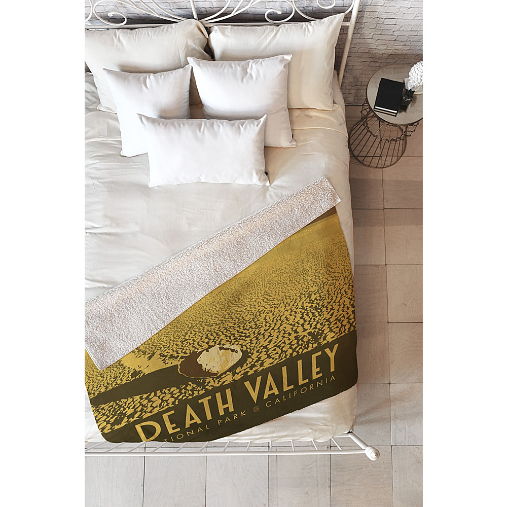 DENY Designs Anderson Design Group Sherpa Fleece Blanket Valley Yellow Death Valley National Park DENY Designs Travel Pillows Blankets