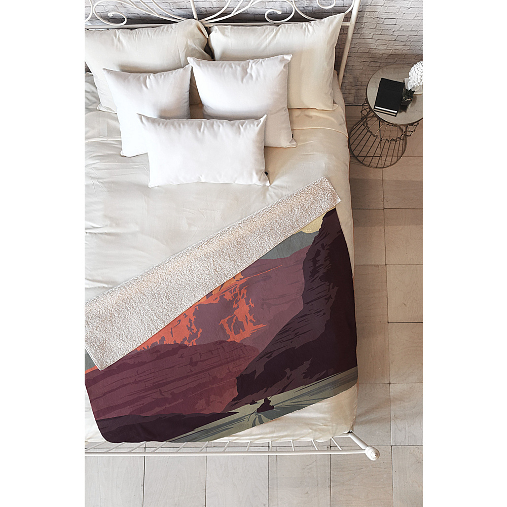 DENY Designs Anderson Design Group Sherpa Fleece Blanket Canyon Orange Grand Canyon National Park DENY Designs Travel Pillows Blankets