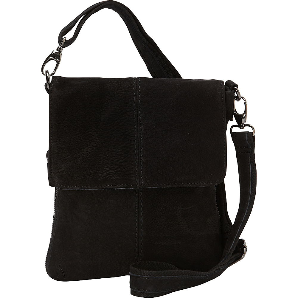 Journey Collection by Annette Ferber Pompei Expandable Cross Body Bag Suede Black Journey Collection by Annette Ferber Leather Handbags