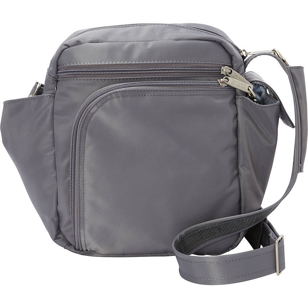 BeSafe by DayMakers RFID Smart Traveler 10 LX Shoulder Bag Pewter BeSafe by DayMakers Fabric Handbags