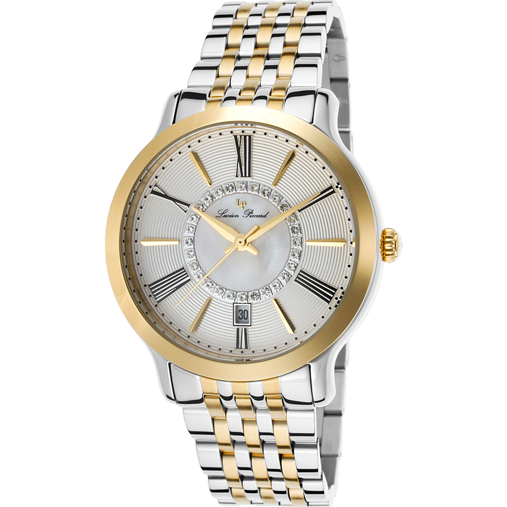 Lucien Piccard Watches Sofia Stainless Steel Watch Silver amp; Gold White Pearl Gold Lucien Piccard Watches Watches