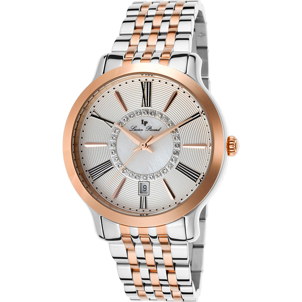 Lucien Piccard Watches Sofia Stainless Steel Watch Silver amp; Rose Gold White Pearl Rose Gold Lucien Piccard Watches Watches