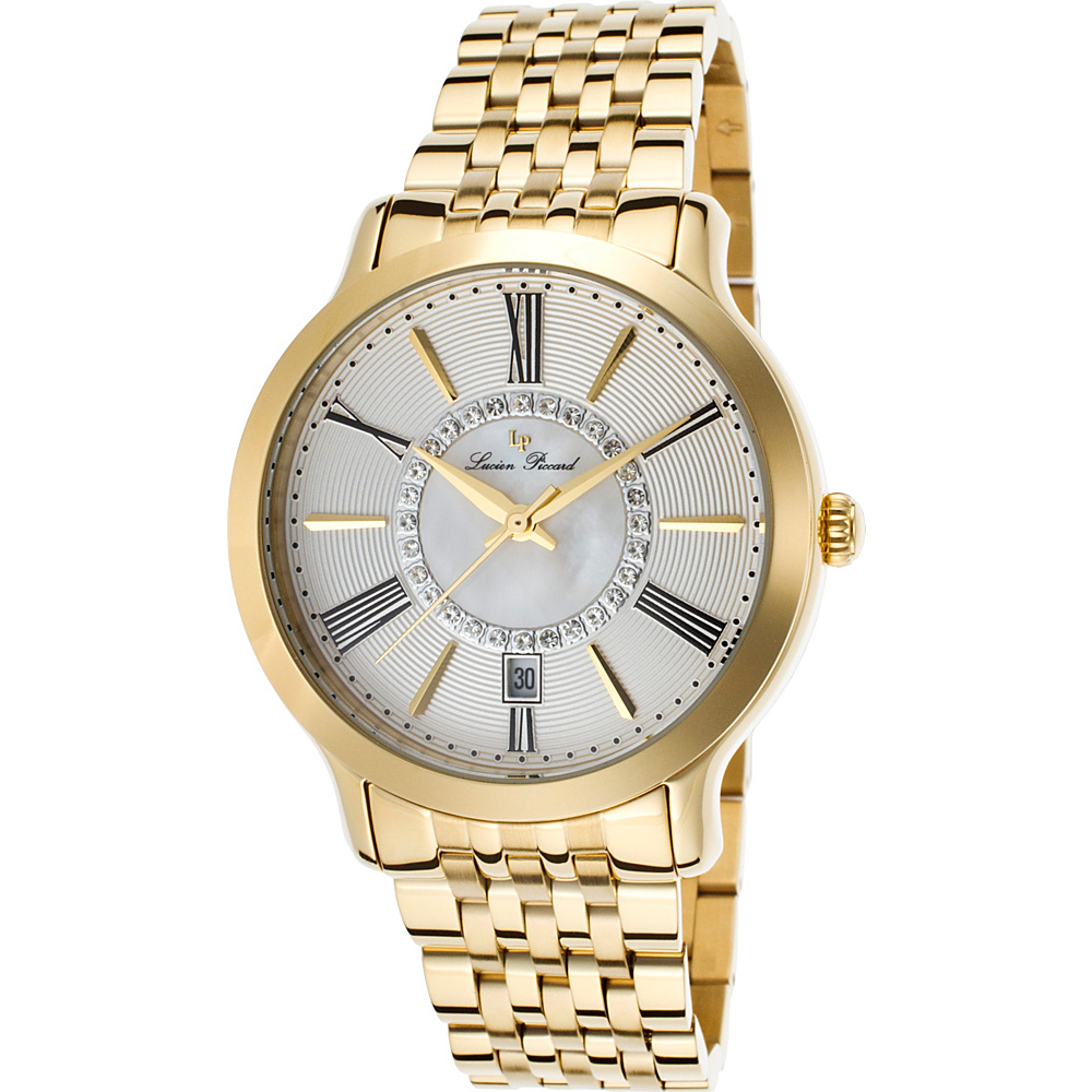 Lucien Piccard Watches Sofia Stainless Steel Watch Gold White Pearl Gold Lucien Piccard Watches Watches