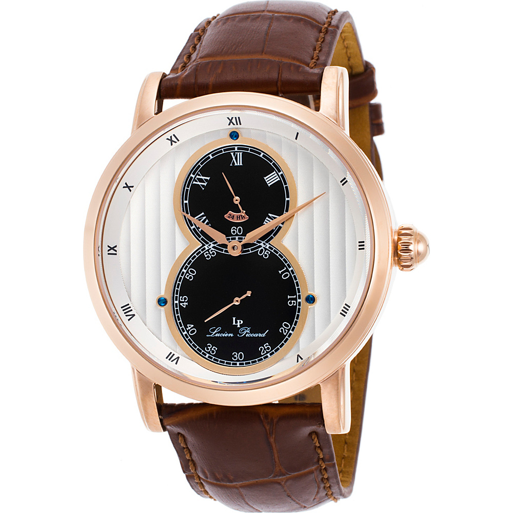 Lucien Piccard Watches Infinity Leather Band Watch Brown White amp; Black Rose Gold Lucien Piccard Watches Watches
