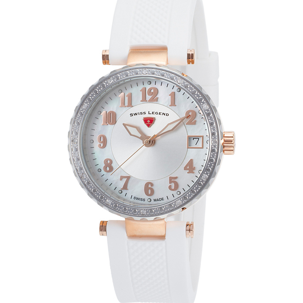 Swiss Legend Watches Sea Breeze Diamond Silicone Band Watch White Swiss Legend Watches Watches