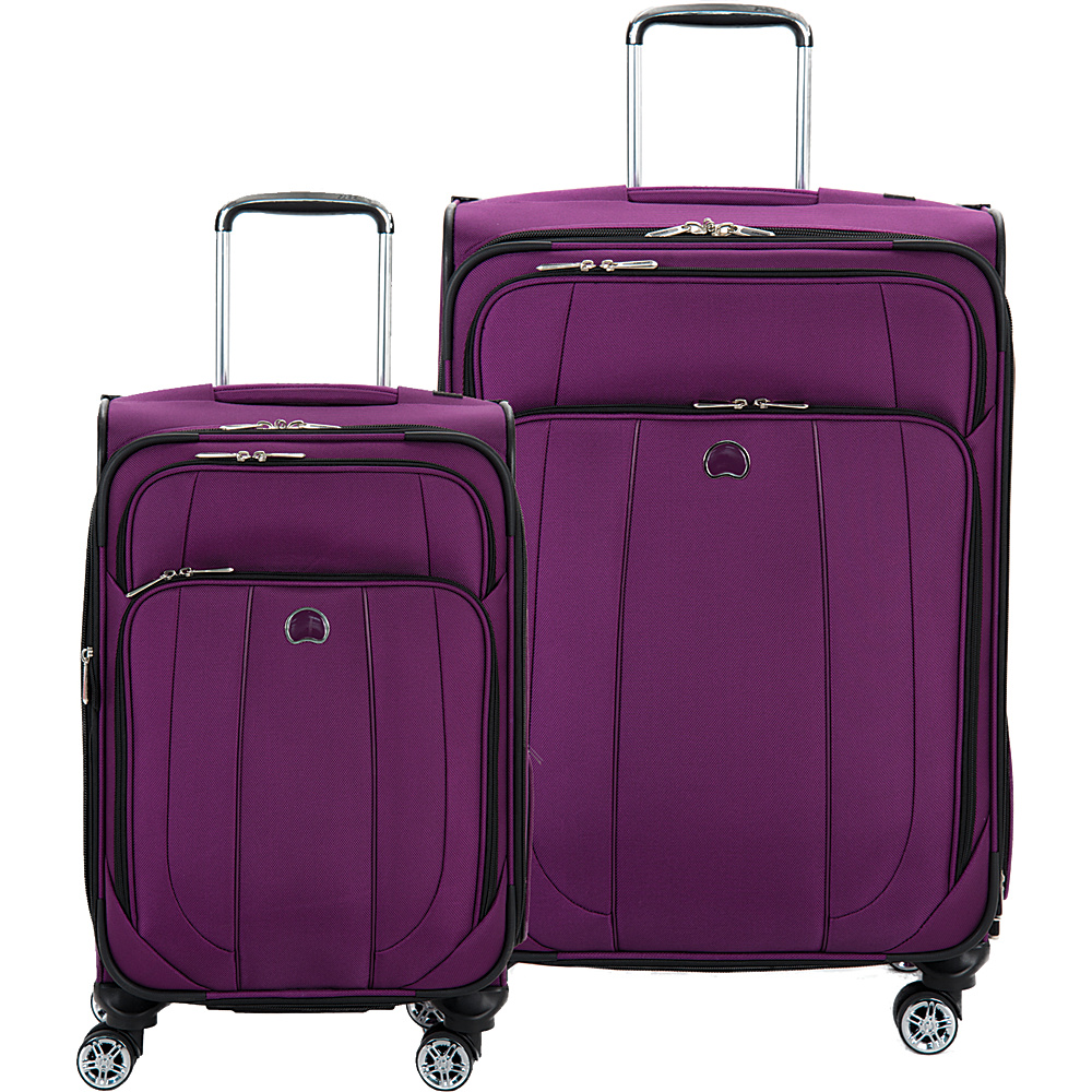 Delsey Helium Cruise 21 and 25 Spinner Luggage Set Purple Delsey Luggage Sets
