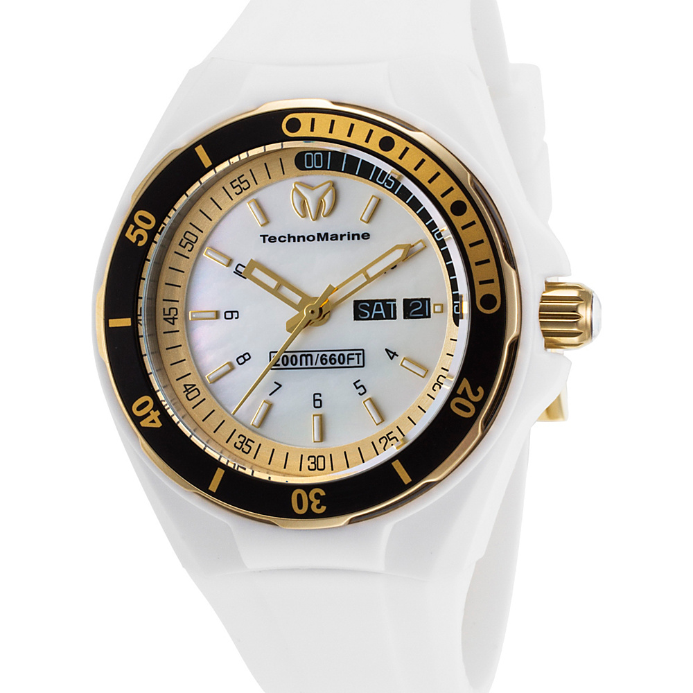 TechnoMarine Watches Womens Sea Manta White Silicone Mother of Pearl Dial White Gold TechnoMarine Watches Watches