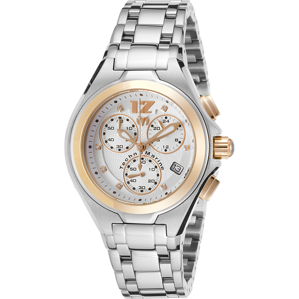 TechnoMarine Watches Womens Manta Neo Classic Chronograph Stainless Steel Watch Silver Gold TechnoMarine Watches Watches