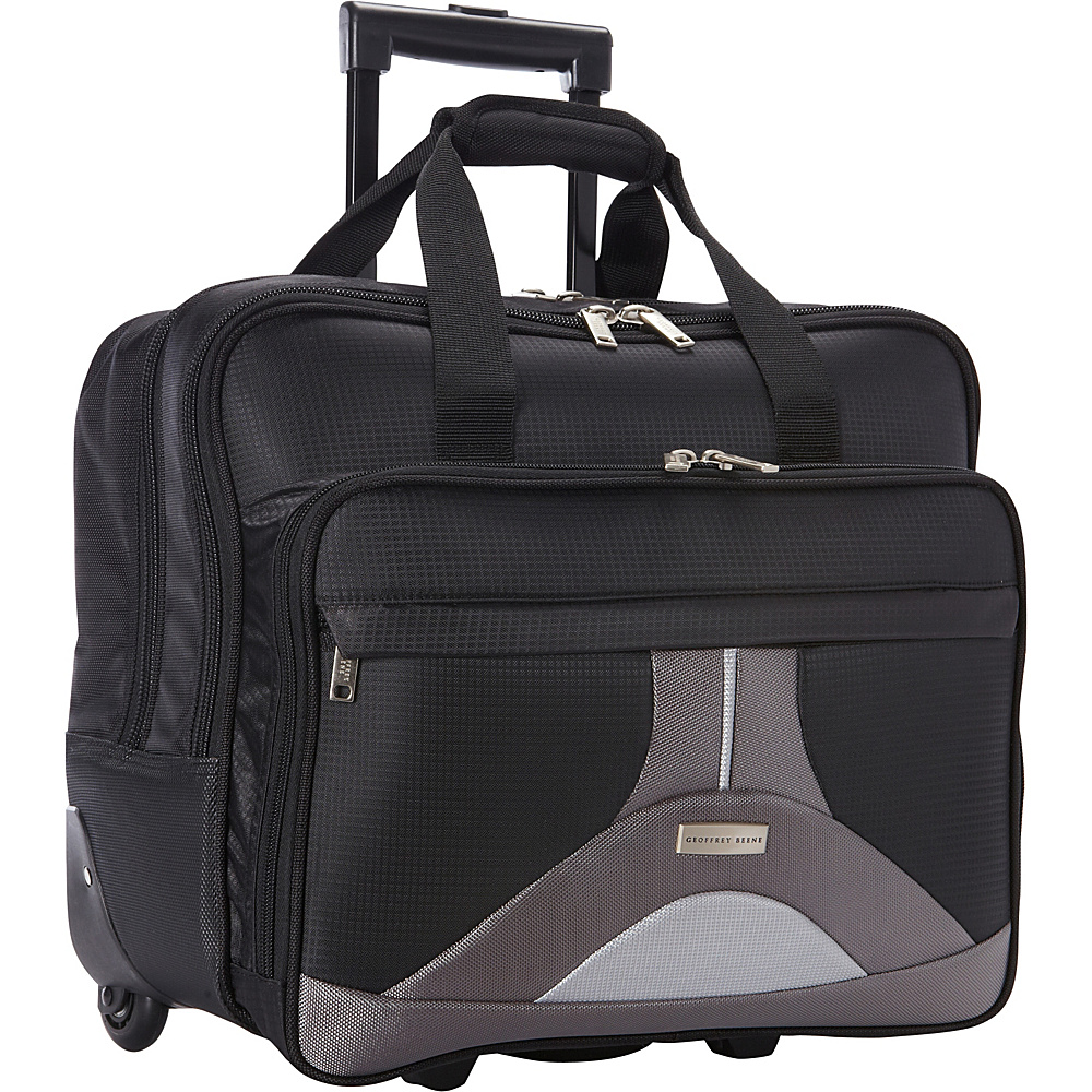 Geoffrey Beene Luggage Tech Rolling Business Case Black and Gray Geoffrey Beene Luggage Wheeled Business Cases