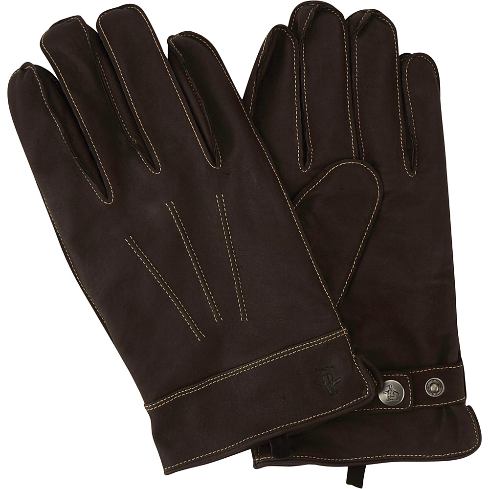 Original Penguin Leather Gloves with Darts Black M Original Penguin Hats Gloves Scarves