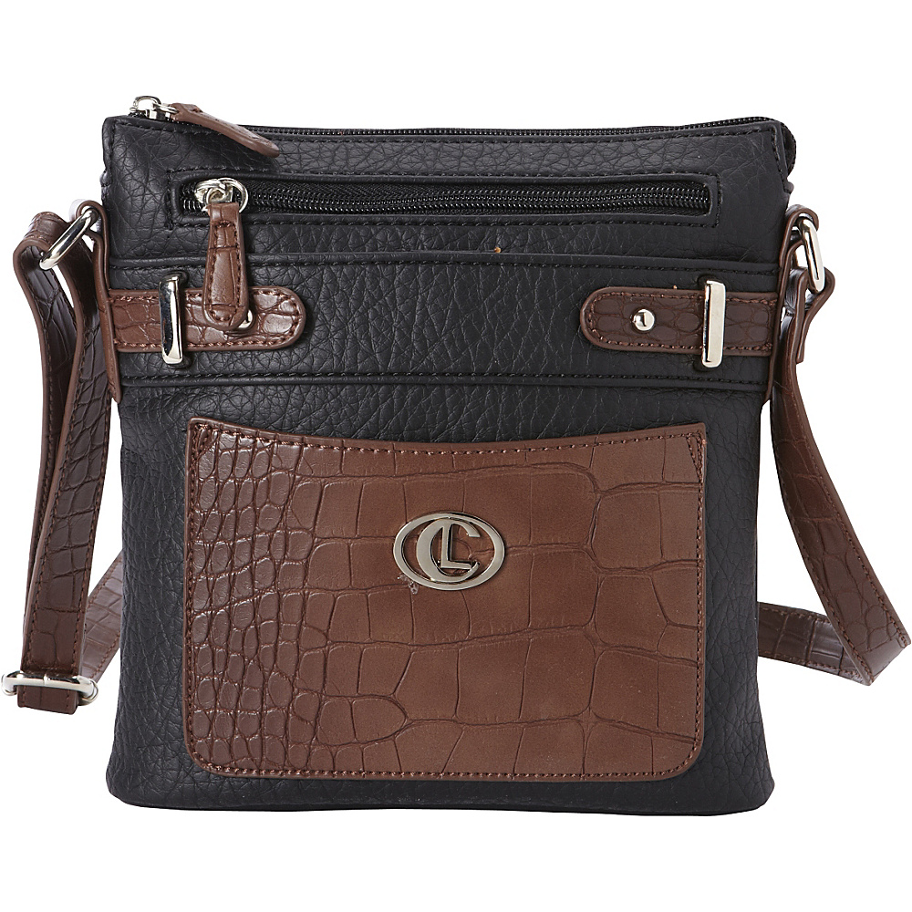 Aurielle Carryland Croco Belting Mini Bag Black Brown Aurielle Carryland Manmade Handbags