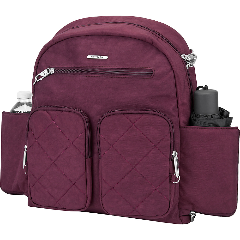 Travelon Anti Theft Small Backpack Exclusive Purple Travelon Fabric Handbags