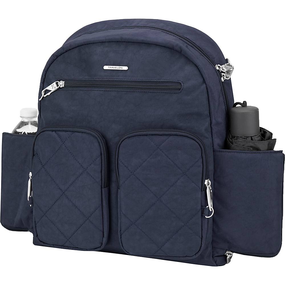 Travelon Anti Theft Small Backpack Exclusive Lush Blue Travelon Fabric Handbags