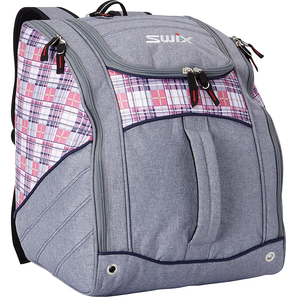 Swix Seton Low Pro Tripack Ski Boot Bag Seton Pink Plaid Swix Ski and Snowboard Bags