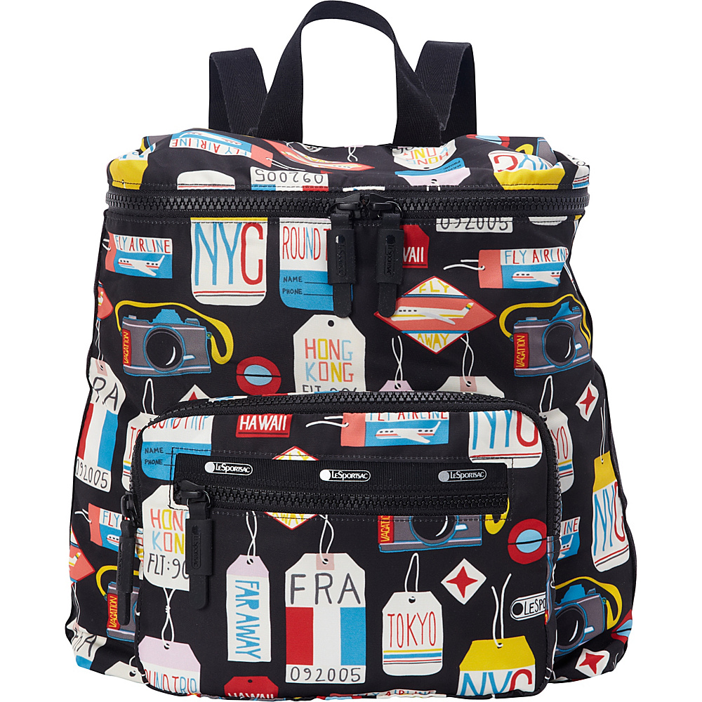 LeSportsac Travel Portable Backpack Boarding Pass T LeSportsac Fabric Handbags