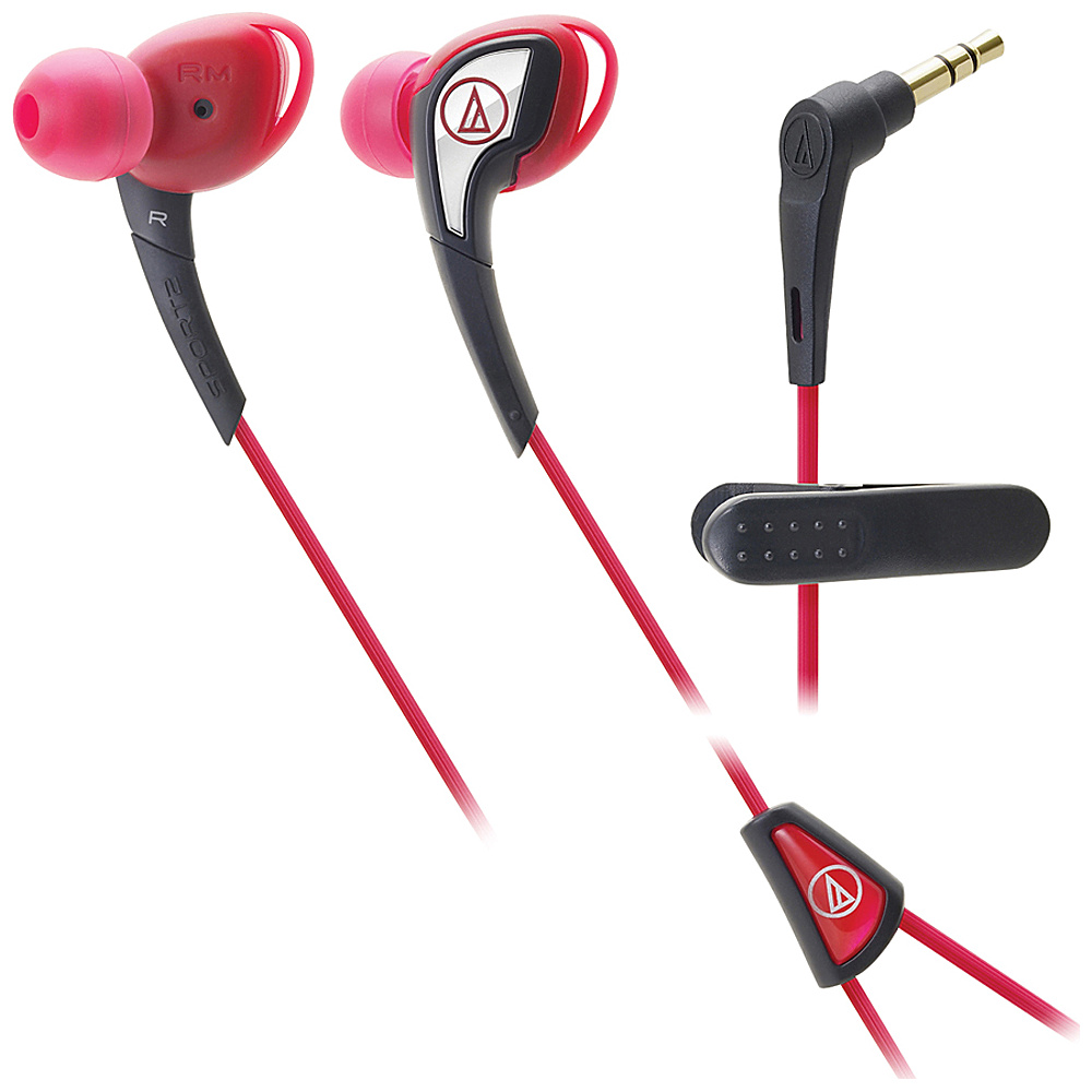 Audio Technica ATH SPORT2RD SonicSport In ear Headphones Red Audio Technica Headphones Speakers