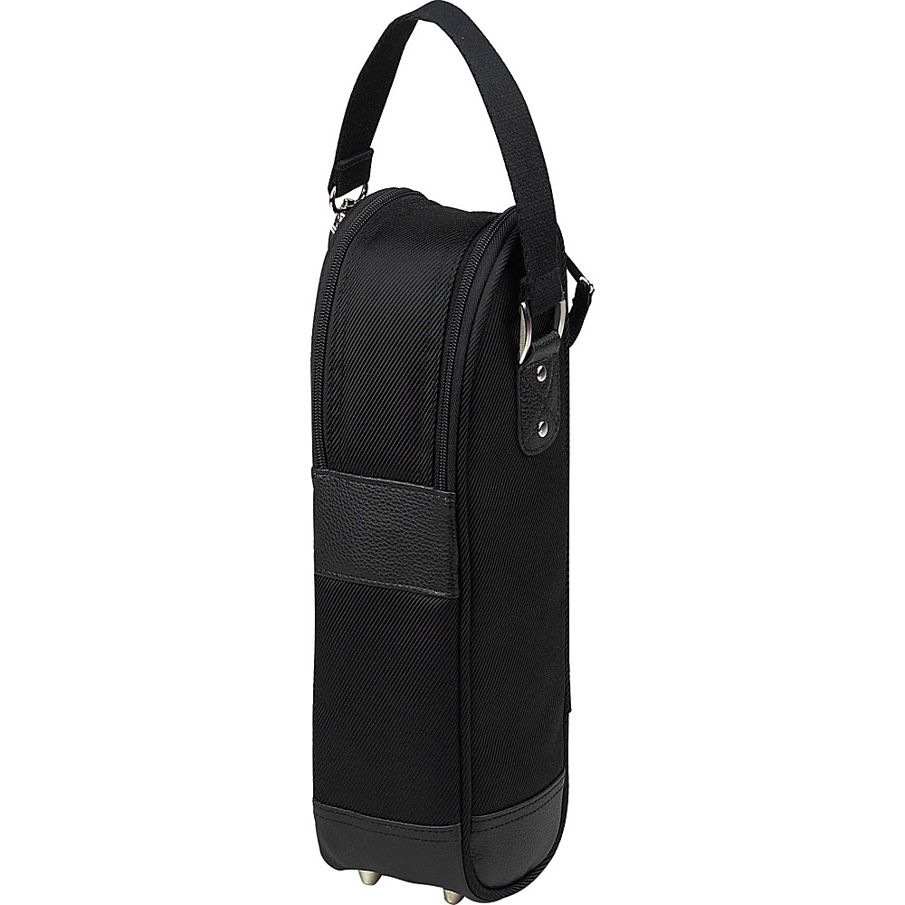 Picnic at Ascot Stylish One Bottle Wine Tote Bag Tone on Tone Black Picnic at Ascot Outdoor Coolers