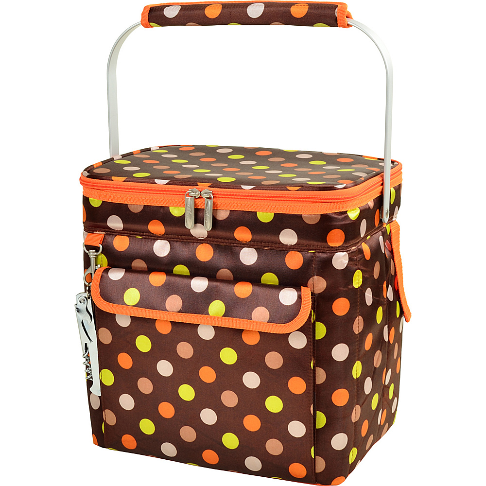 Picnic at Ascot 6 Bottle Insulated Wine Tote Collapsible Multi Purpose Cooler Julia Dot Picnic at Ascot Outdoor Coolers