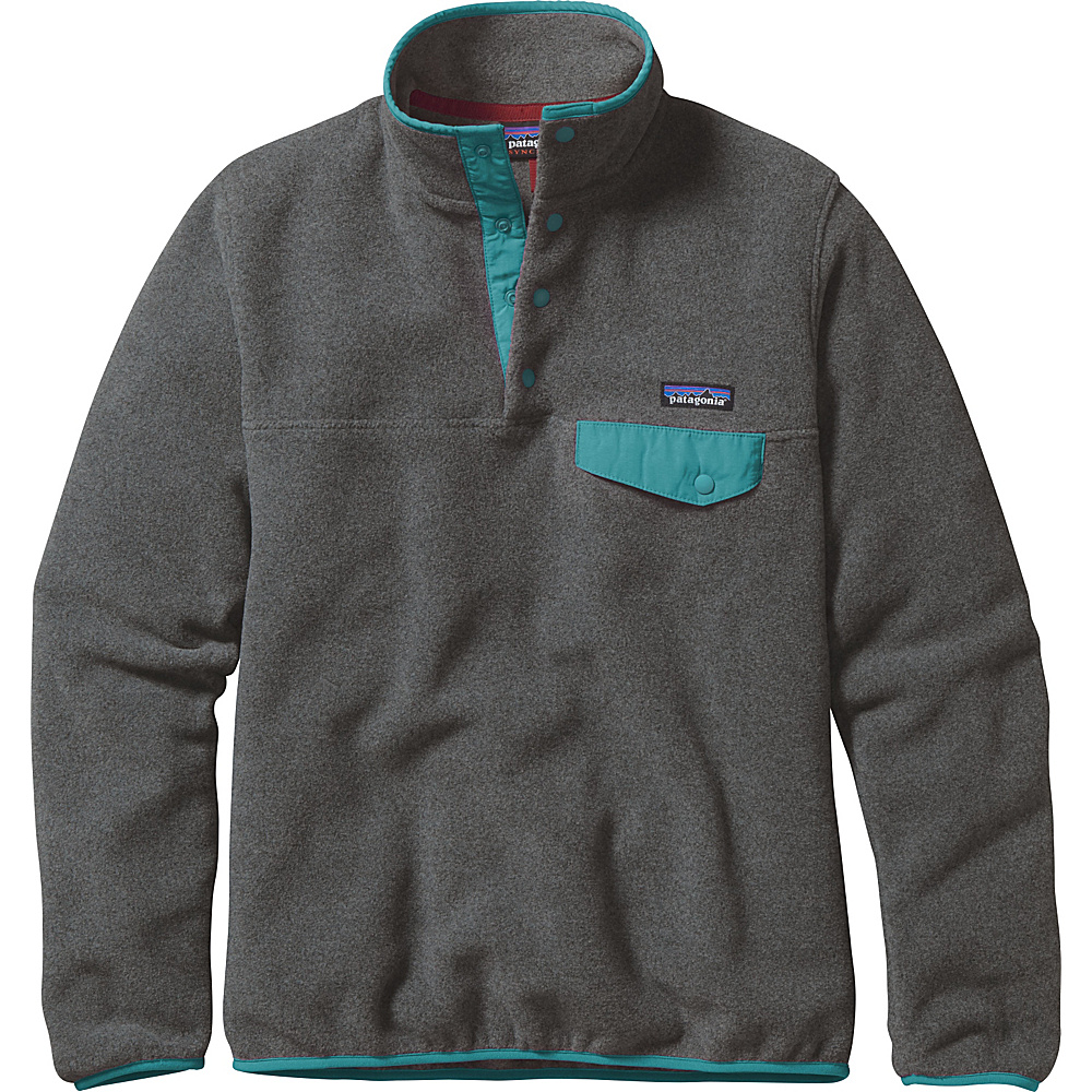 Patagonia Womens Lightweight Synch Snap T Pullover XS Nickel with Epic Blue Patagonia Women s Apparel