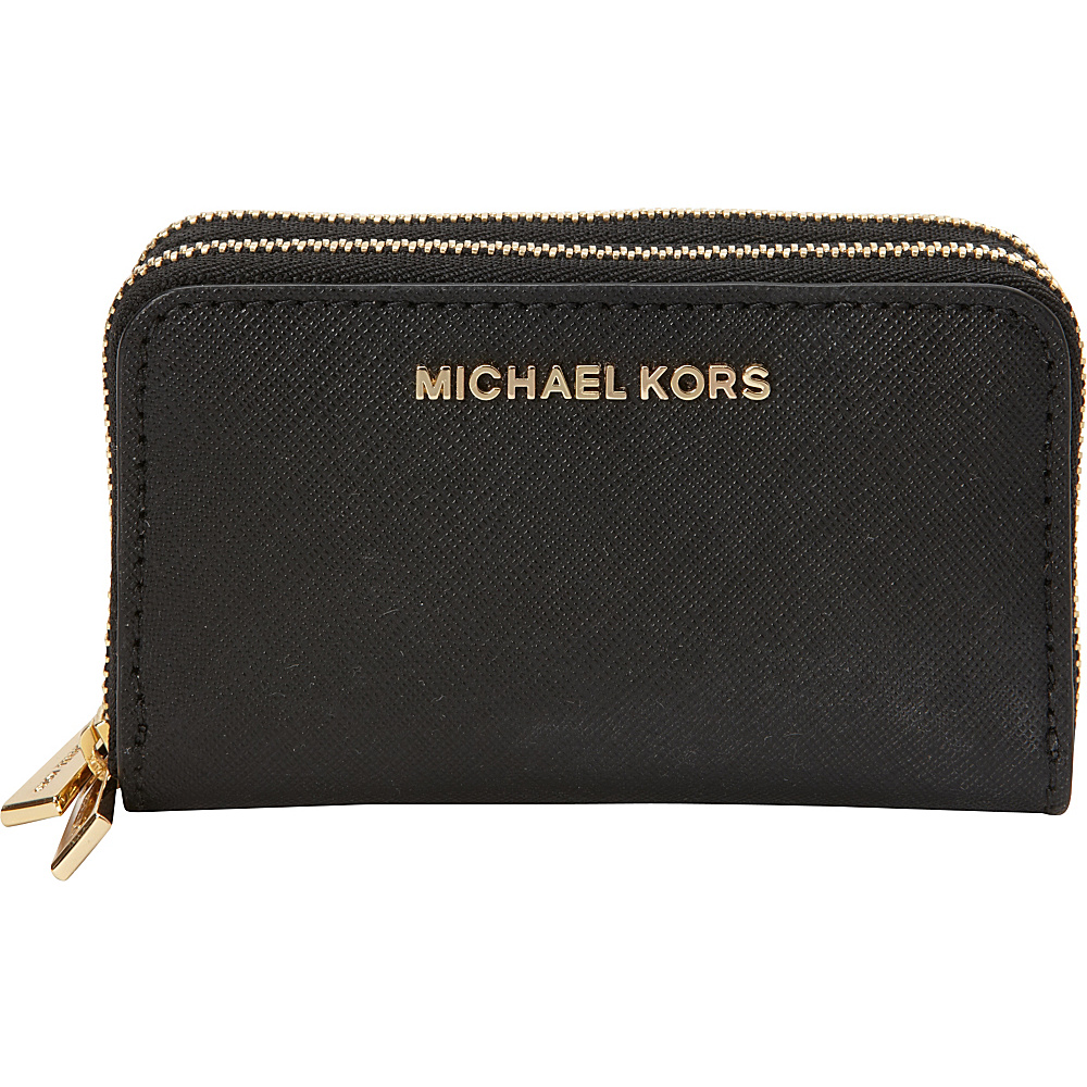 MICHAEL Michael Kors Jet Set Travel Double Zip Card Holder Black MICHAEL Michael Kors Designer Ladies Wallets