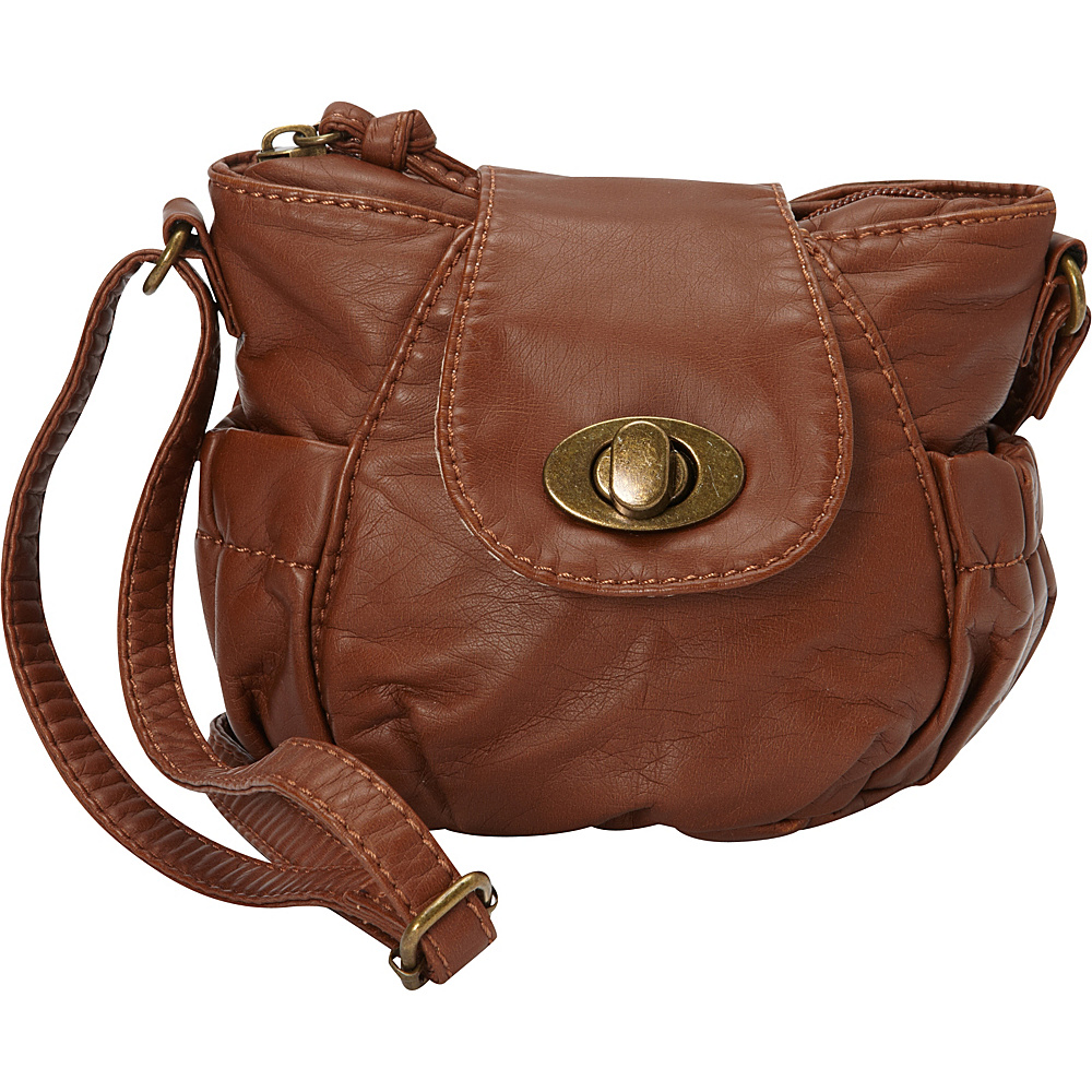 Ampere Creations Jeannie Mini Crossbody Brown Ampere Creations Manmade Handbags