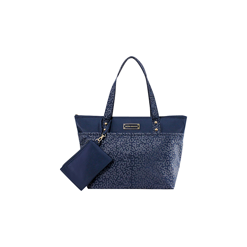Jacki Design Miss Chantelle 2 Piece Tote Bag Blue Jacki Design Fabric Handbags