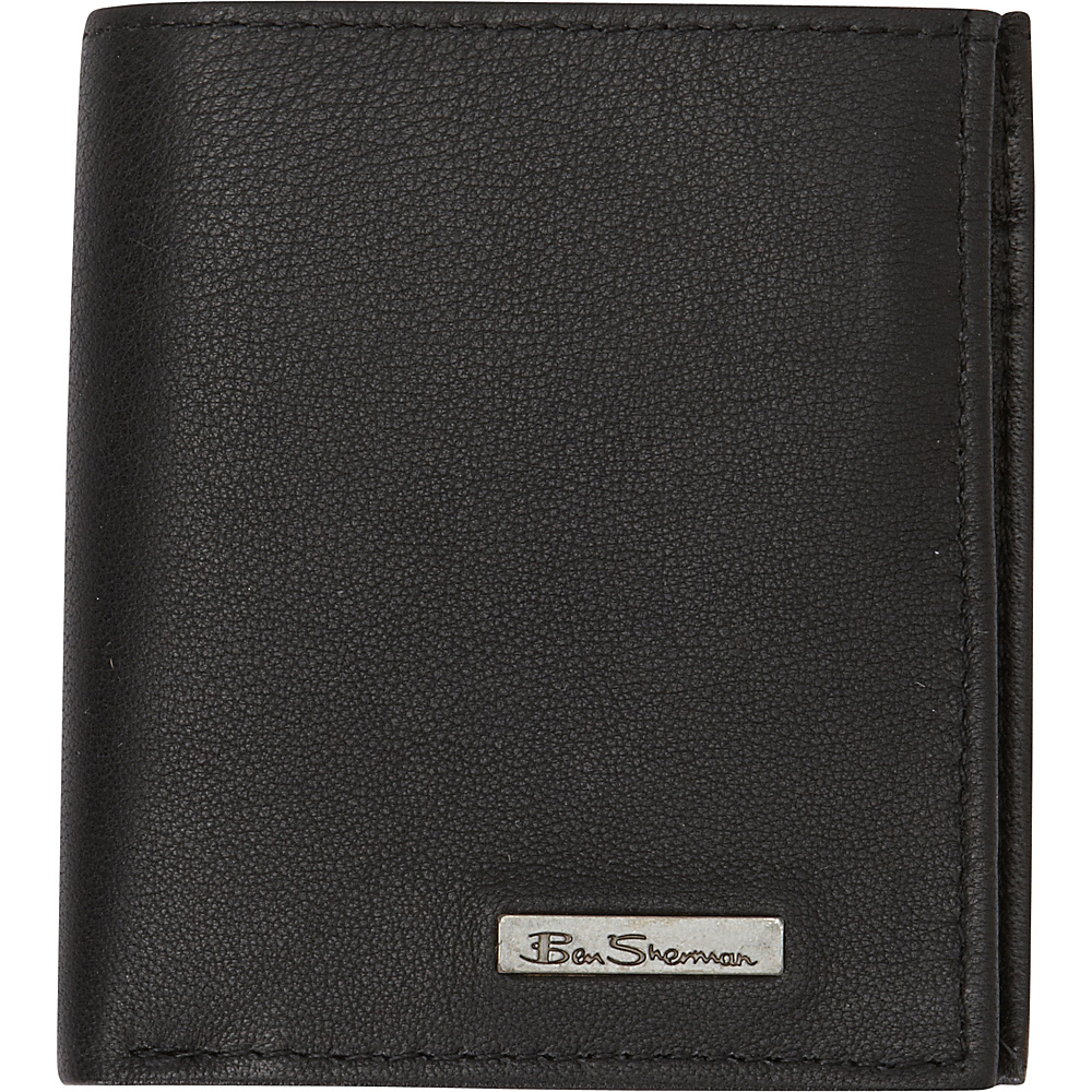 Ben Sherman Luggage Brick Lane Collection Leather Slim Square Passcase Bi Fold Wallet Black Ben Sherman Luggage Men s Wallets
