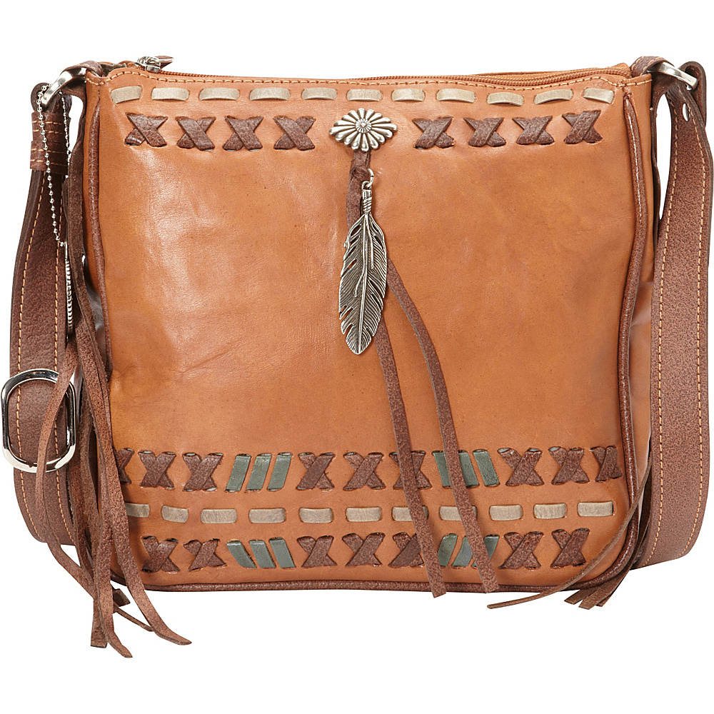 American West Mohican Melody All Access Crossbody Golden Tan American West Leather Handbags