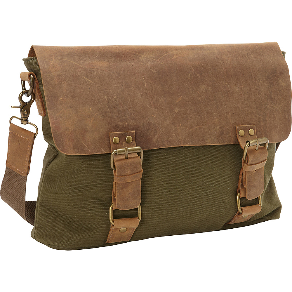 Vagabond Traveler Classic Canvas Messenger Bag Green Vagabond Traveler Messenger Bags
