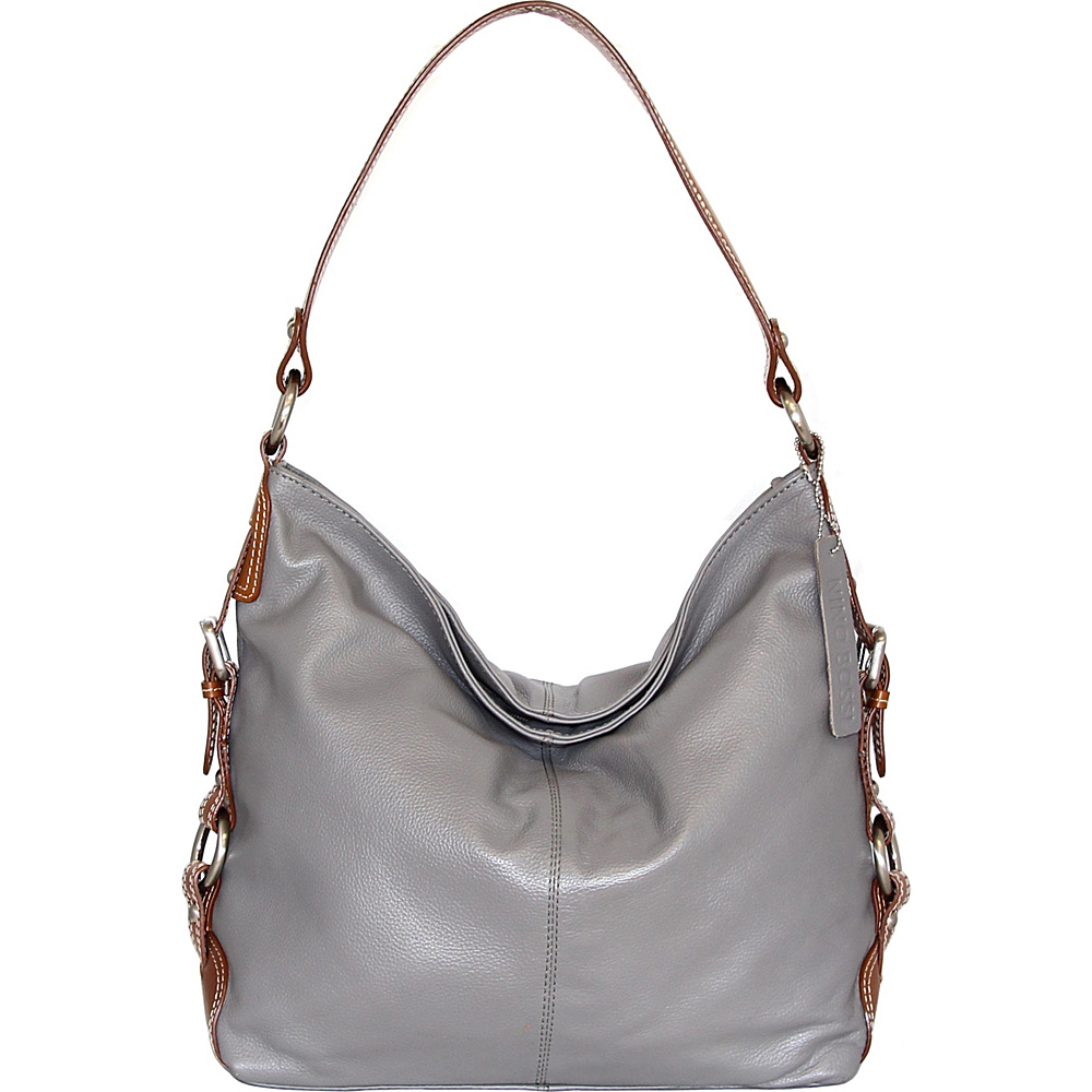 Nino Bossi Violet Bloom Bucket Bag Stone Nino Bossi Leather Handbags