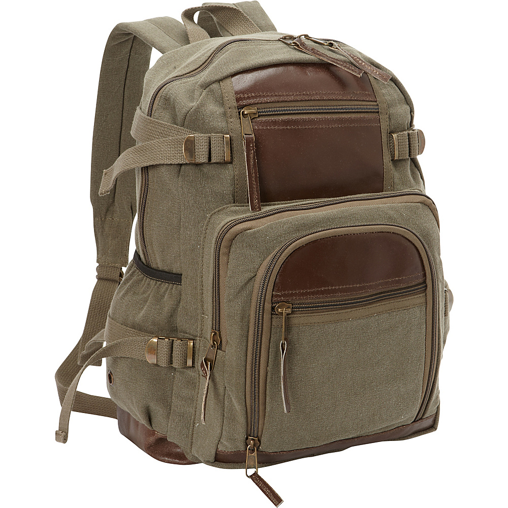 Fox Outdoor Retro Londoner Commuter Daypack Olive Drab Fox Outdoor Everyday Backpacks