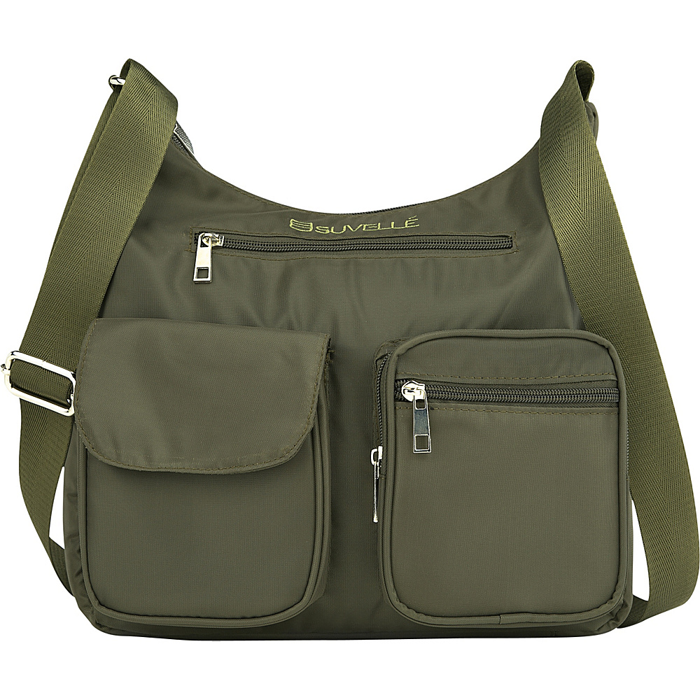Suvelle Carryall RFID Travel Everyday Shoulder Bag Khaki Suvelle Fabric Handbags
