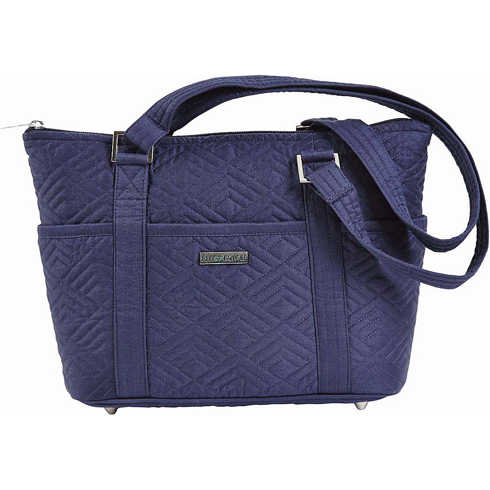 Bella Taylor Navy Solid Mini Shopper Blue Bella Taylor Fabric Handbags