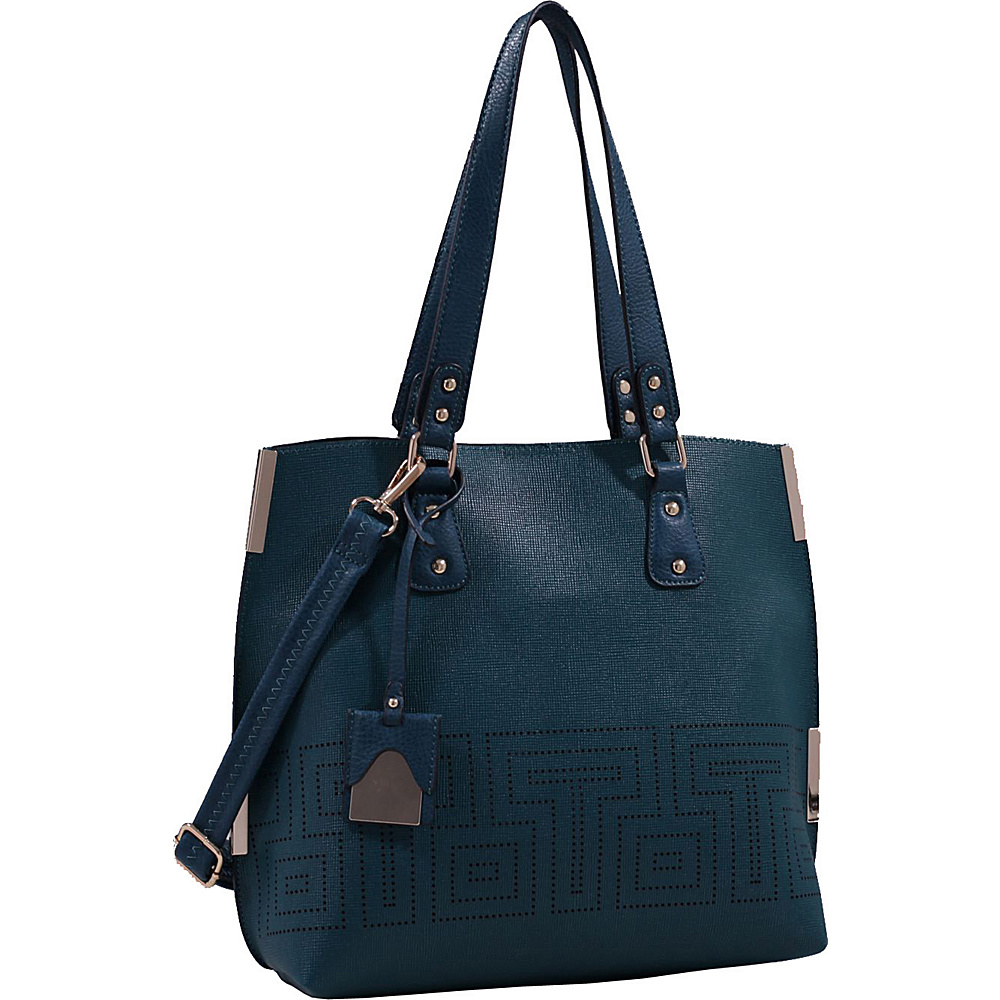 MKF Collection Lizzy Mazed Tote Bag with Removable Cosmetic Pouch Green MKF Collection Manmade Handbags