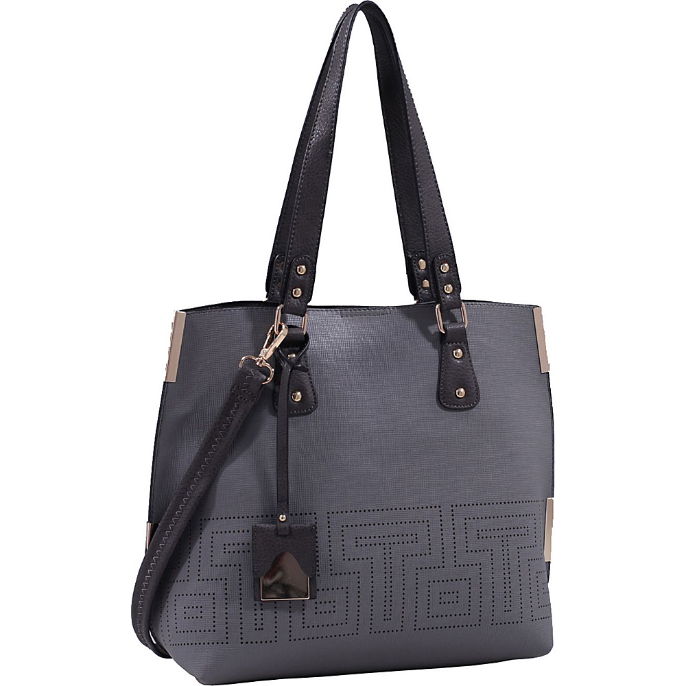 MKF Collection Lizzy Mazed Tote Bag with Removable Cosmetic Pouch Grey MKF Collection Manmade Handbags