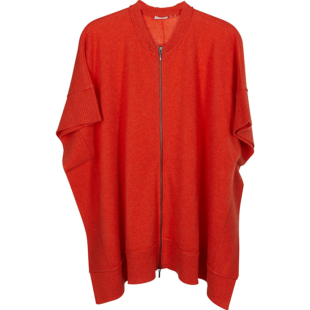 Kinross Cashmere Zip Front Poncho One Size Foxtail Kinross Cashmere Women s Apparel