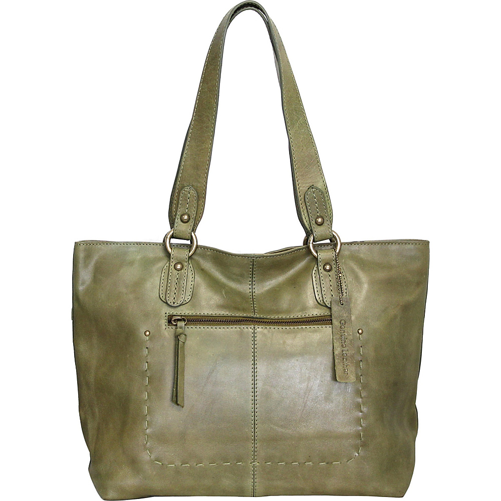 Nino Bossi Carnation Petal Tote Green Nino Bossi Leather Handbags