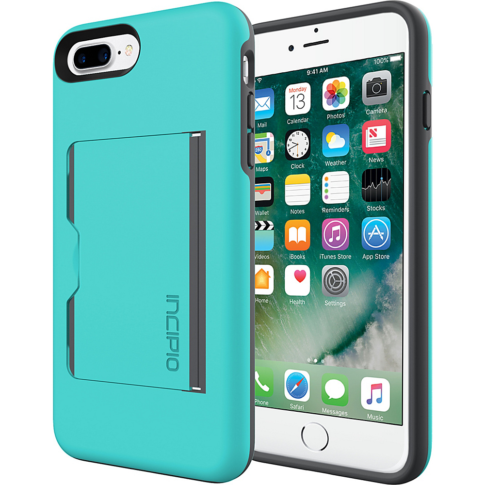 Incipio Stowaway for iPhone 7 Plus Turquoise Charcoal TQC Incipio Electronic Cases