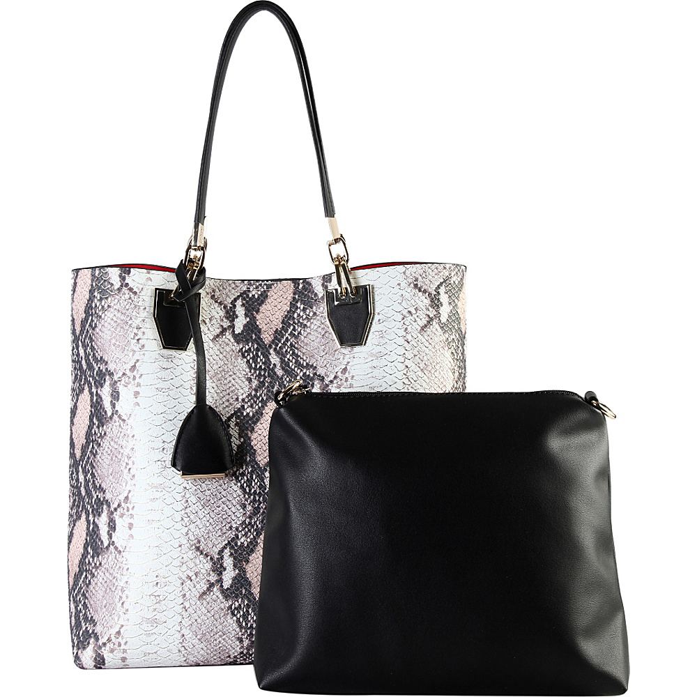 Diophy Animal Print Snap Closure Bag in Bag Shoulder Handbag Black Diophy Manmade Handbags
