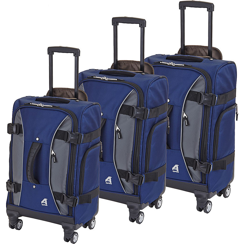 Athalon Hybrid Spinners Luggage 3PC Set Navy Gray Athalon Luggage Sets
