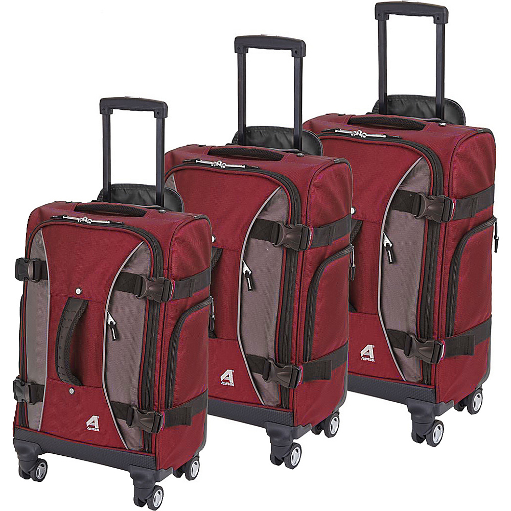 Athalon Hybrid Spinners Luggage 3PC Set Berry Gray Athalon Luggage Sets